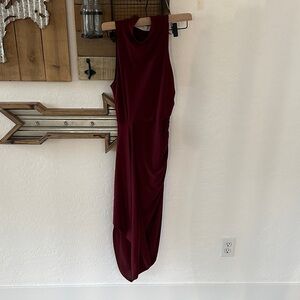 ASTR Elegant Burgundy Sleeveless wrap Dress